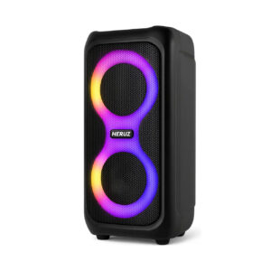 Caixa de Som Grande Led 2 Altos Falantes 10W Bluetooth Bivolt hz 5.0 Entrada Usb Pendrive